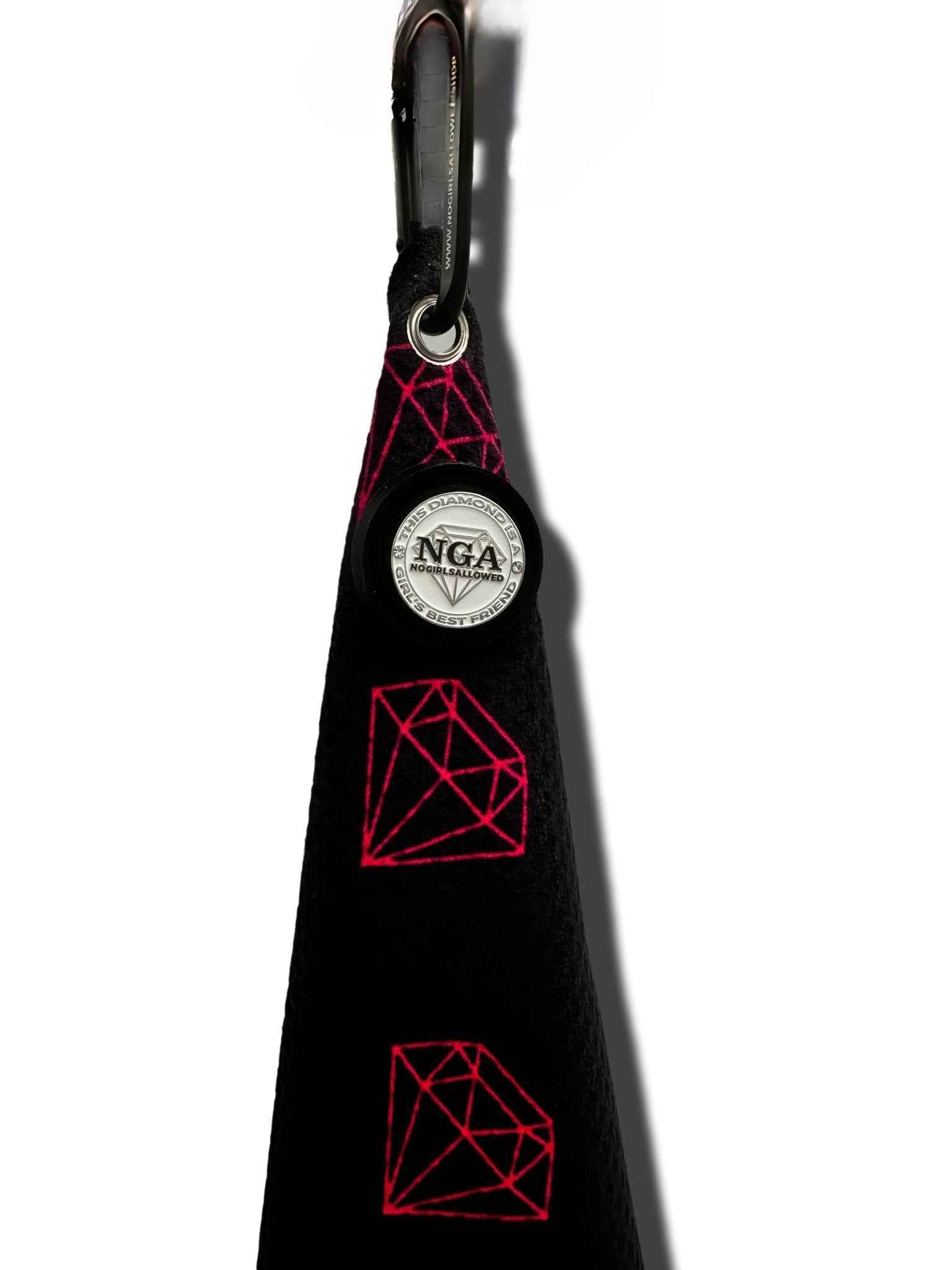 Stuck on You Magnetic Golf Towel - Black & Pink