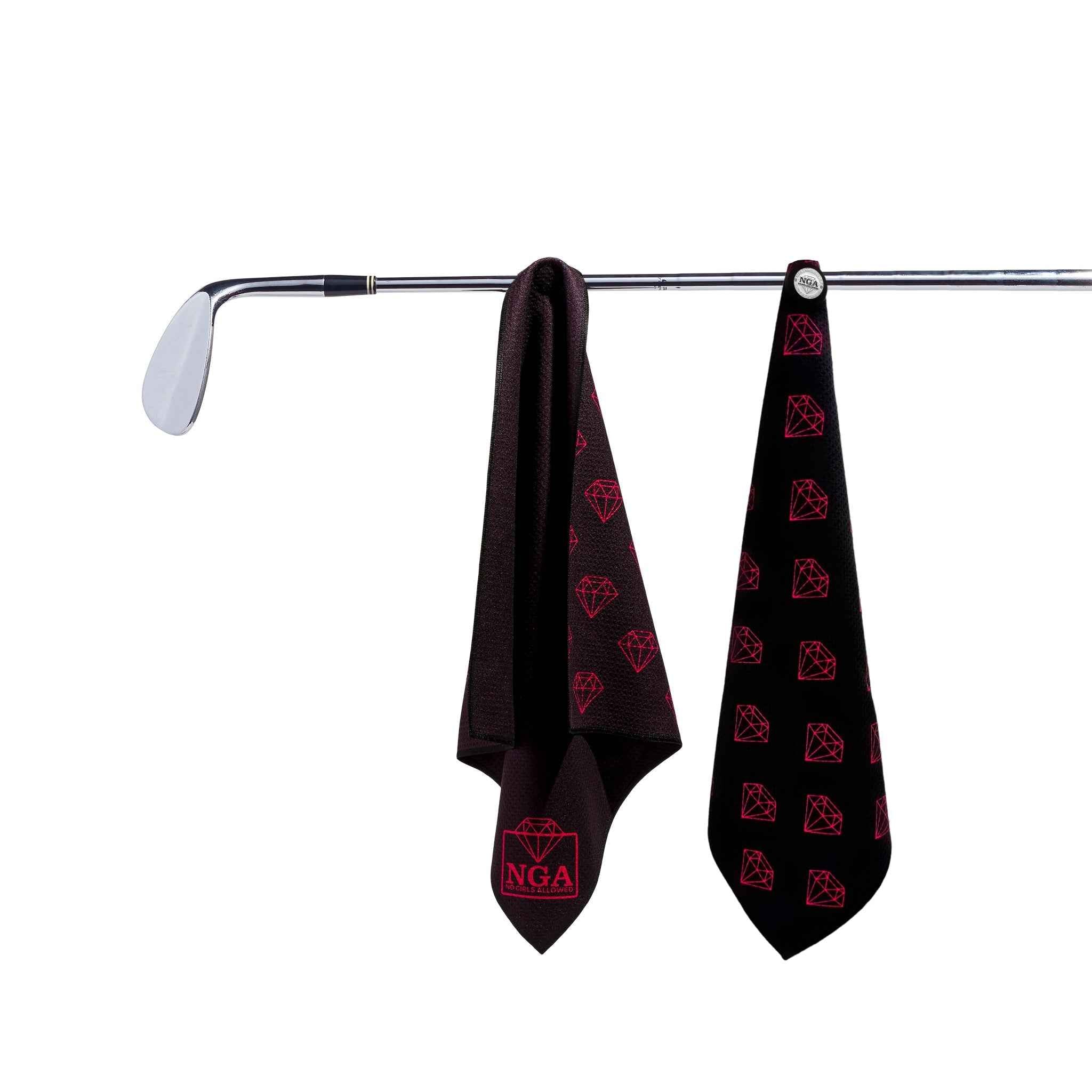 Stuck on You Magnetic Golf Towel - Black & Pink