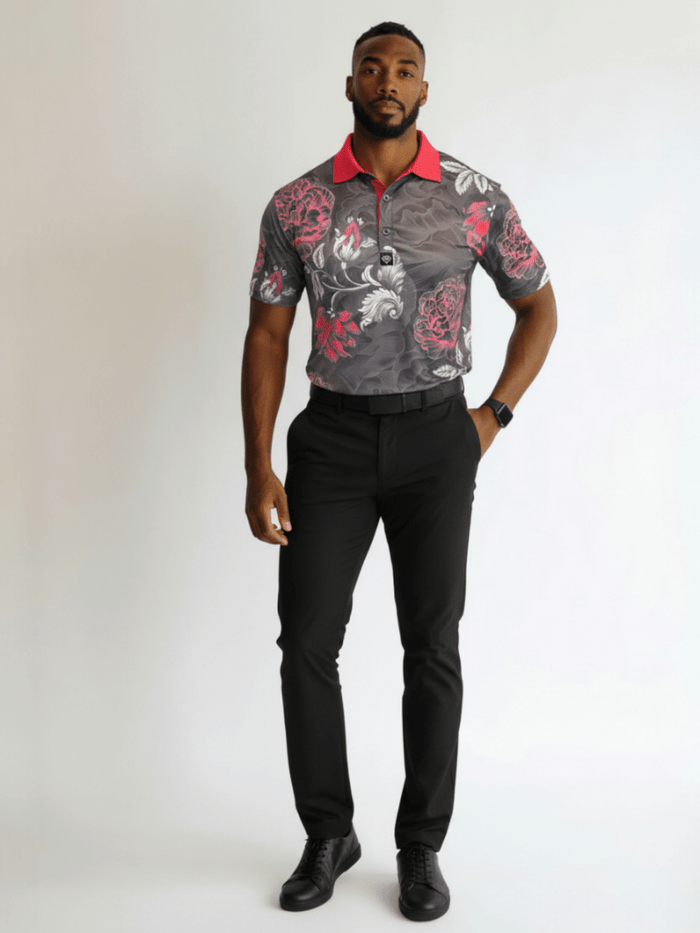 Twilight Blooms Polo for Men